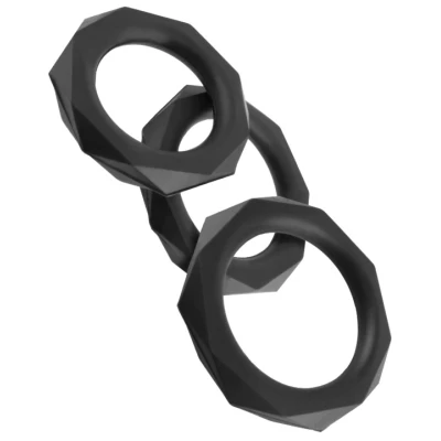 Fantasy C-Ringz Silicone Designer Stamina Set Black