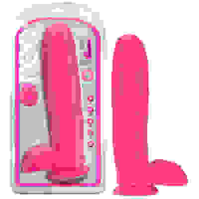 Neo - 11 Inch Dual Density Dildo - Neon Pink