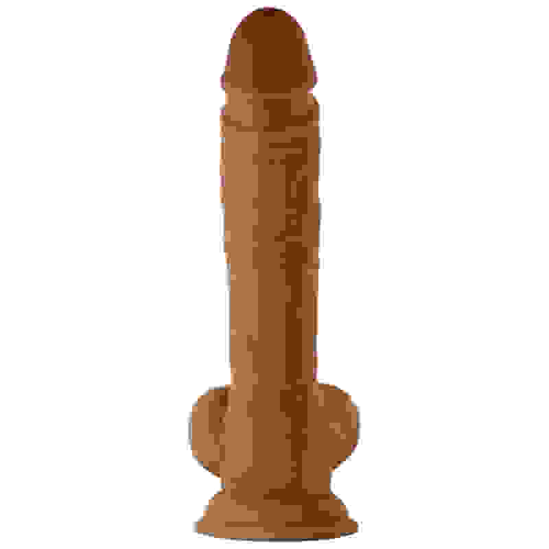 Shaft - Model a 10.5 Inch Liquid Silicone Dong  With Balls - Oak