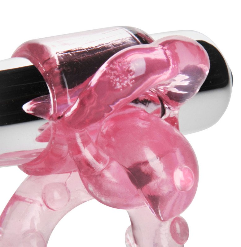 Lick Her Pierced Tongue Vibrating Cock Ring - Pink - Image 2