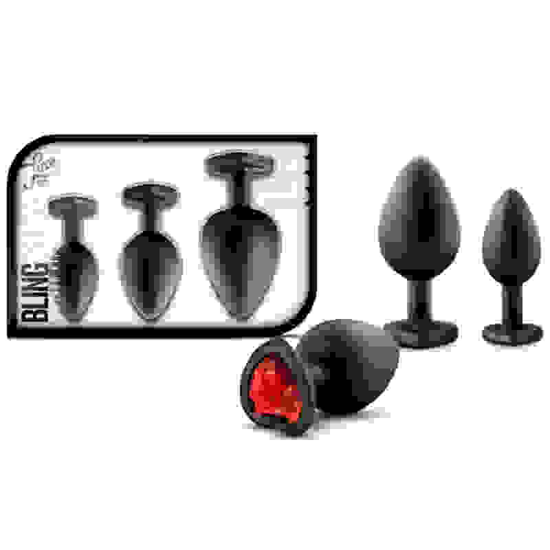 Luxe - Bling Plugs Training Kit - Black With Red Gems