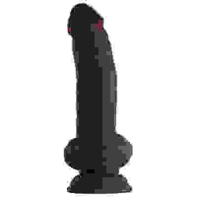 Shaft - Model N 8.5 Inch Liquid Silicone Dong With Balls - Mahogany