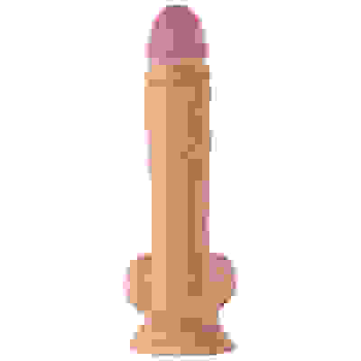 Shaft - Model a 10.5 Inch Liquid Silicone Dong With Balls - Pine