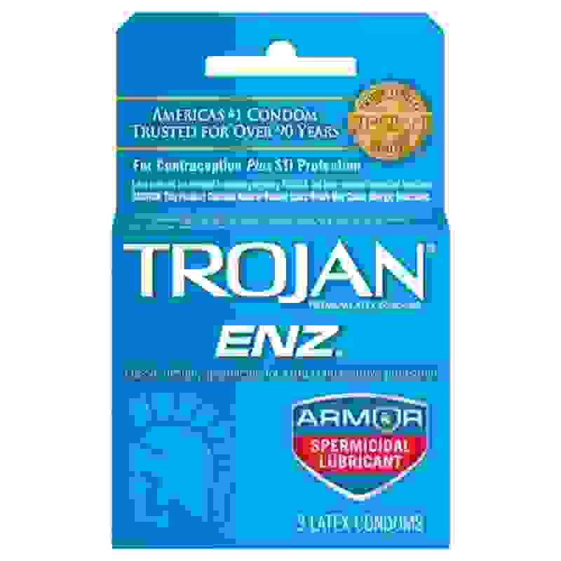 Trojan Enz Armor Spermicidal Lubricated  Condoms - 3 Pack