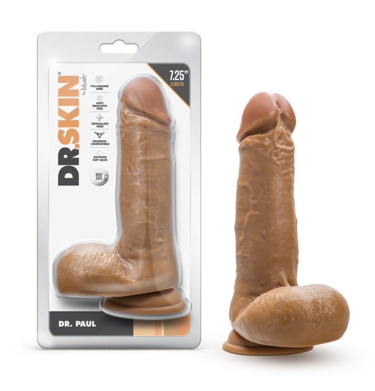 Dr. Skin - Dr. Paul - 7.25 Inch Dildo With Balls - Tan - Image 4