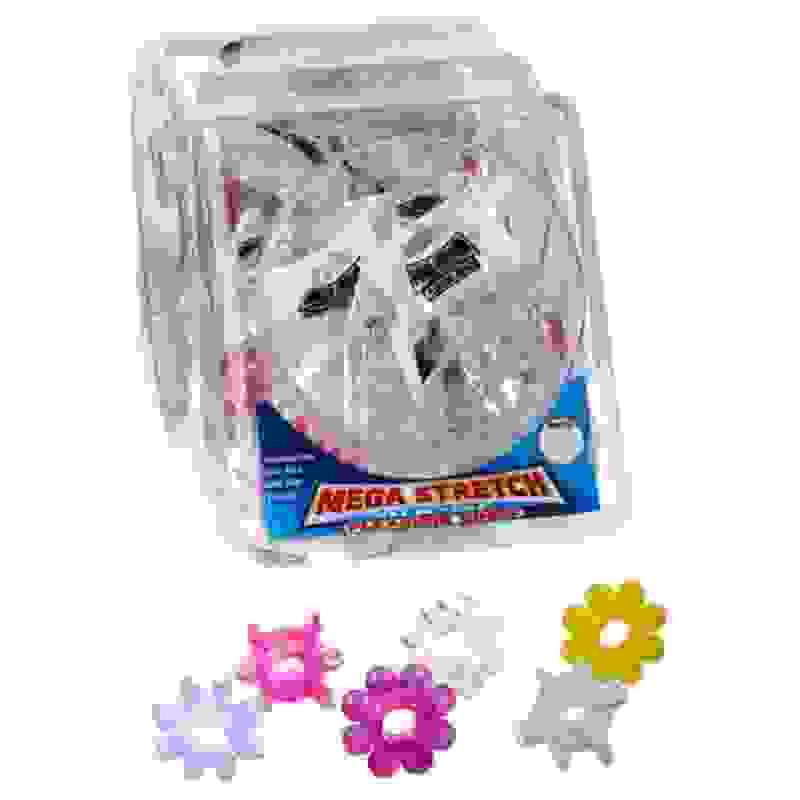 Mega Stretch Silicone Pleasure Rings - 72 Piece Fishbowl