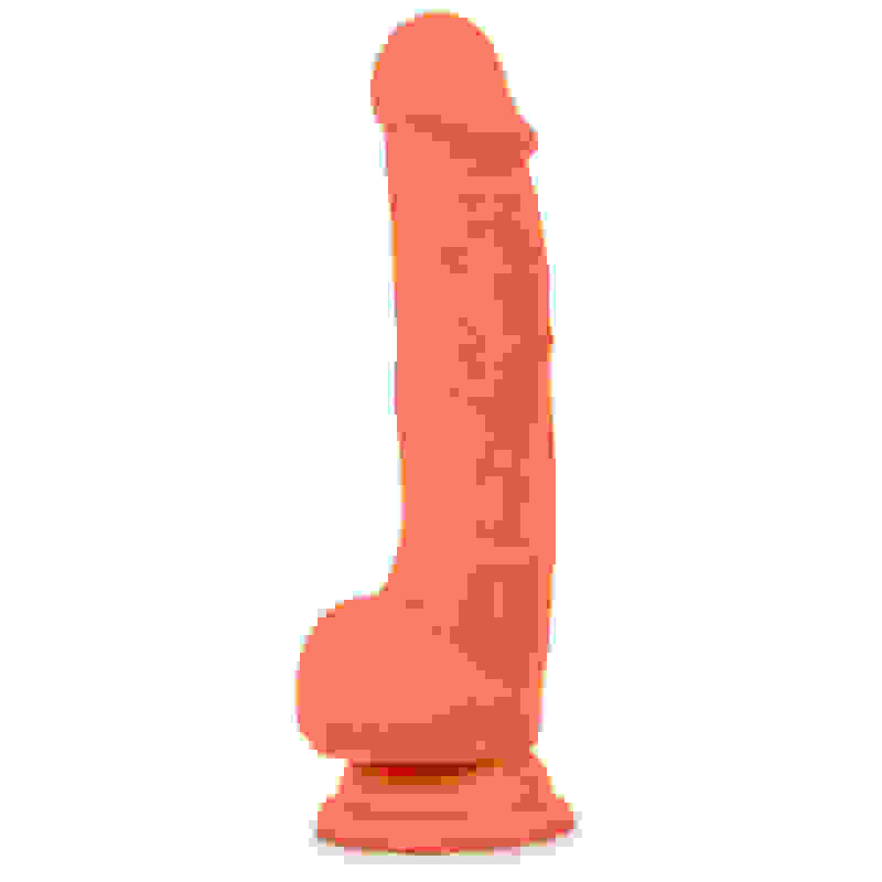 Neo Elite - 7.5 Inch Silicone Dual Density Cock  With Balls - Neon Orange