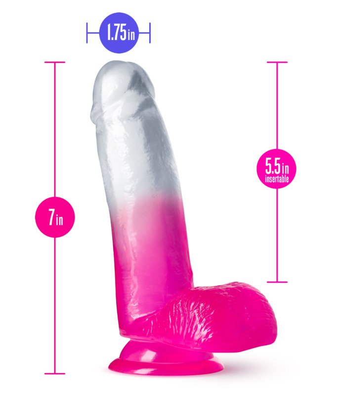 B Yours - Sugar Magnolia - 7 Inch Dildo - Fuchsia - Image 2