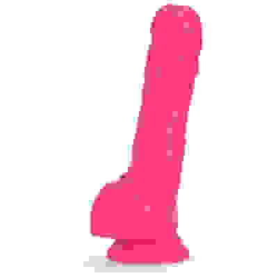 Neo - 9 Inch Dual Density Dildo - Neon Pink