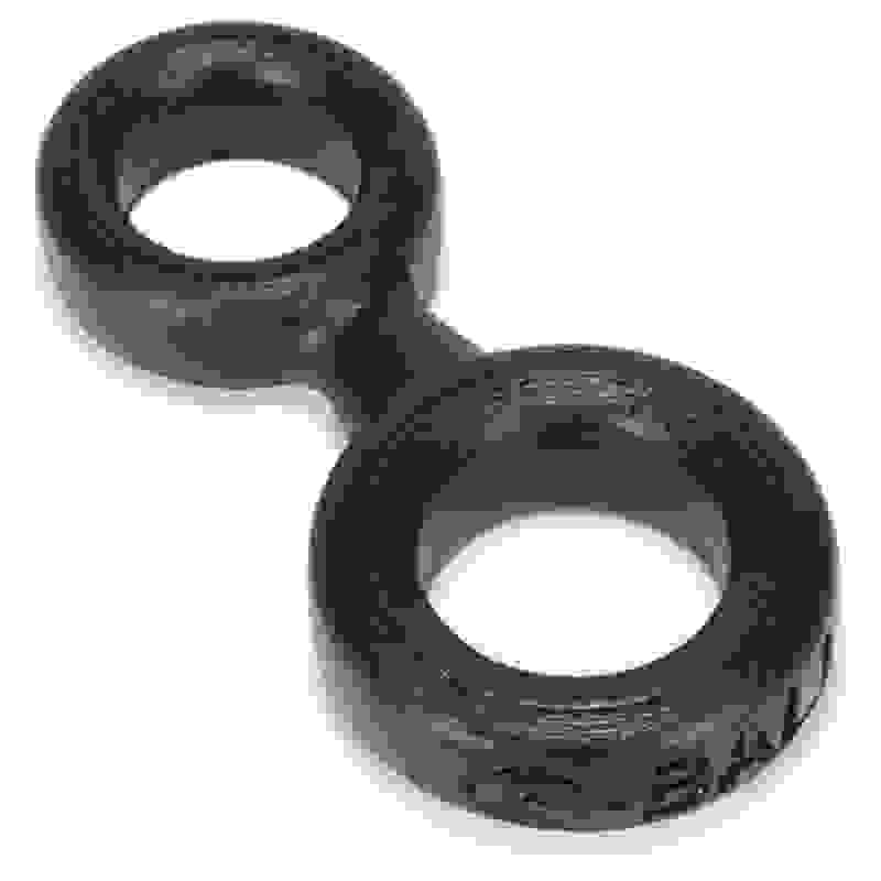 8-Ball Cockring With Attached Ball Ring  Oxballs - Black