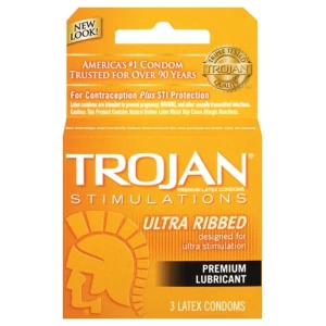 Trojan Stimulations Ultra Ribbed Lubricated Condoms - 3 Pack