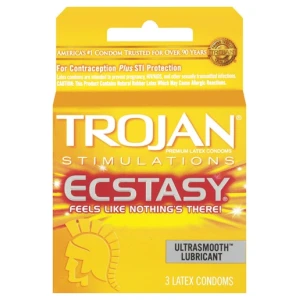Trojan Ultra Ribbed Ecstasy - 3 Pack