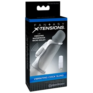 Fantasy X-Tensions Vibrating Cock Sling - Clear