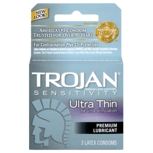 Trojan Sensitivity Ultra Thin Lubricated Condoms - 3 Pack