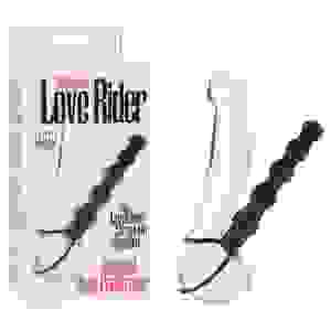Silicone Love Rider Beaded Dual Penetrator - Black