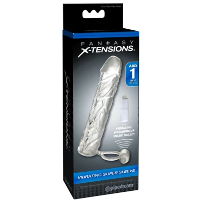Fantasy X-Tensions Vibrating Super Sleeve - Clear