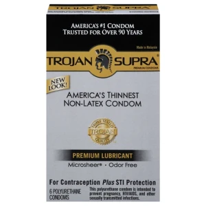 Trojan Supra Bareskin Non-Latex - 6 Pack