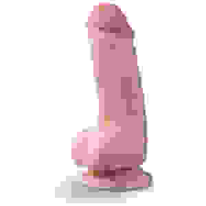 Dr. Skin Plus - 7 Inch Girthy Posable Dildo With Balls - Vanilla