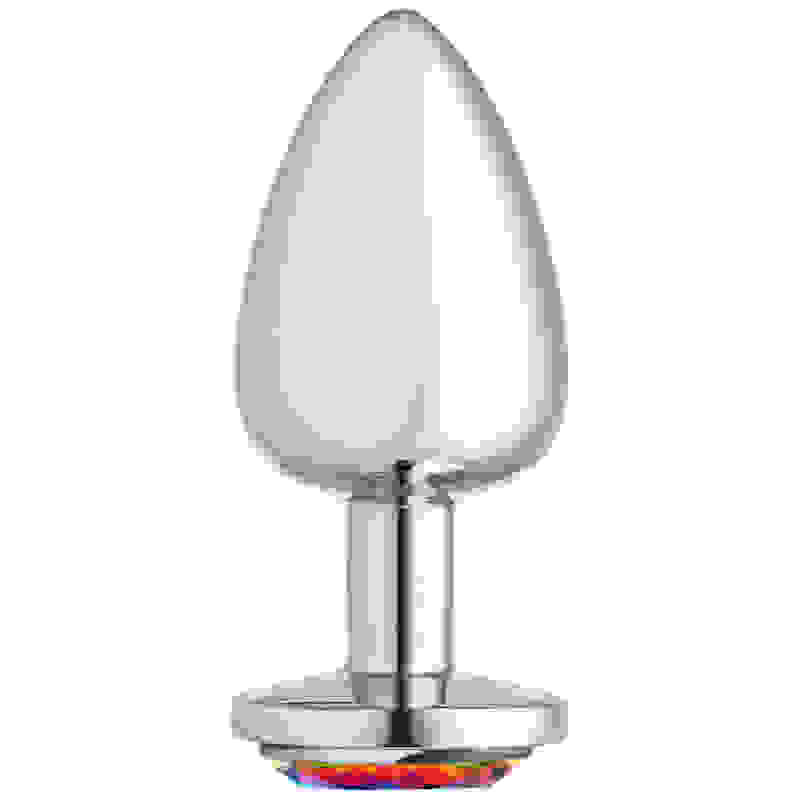 Cloud 9 Novelties Gems Silver Chromed Anal Plug - Large