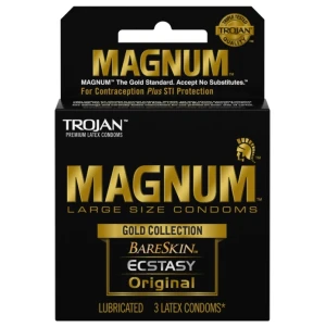 Trojan Magnum Large Size Gold Collection Condoms - 3 Pack