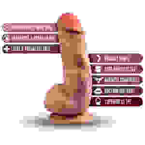 Dr. Skin Plus - 7 Inch Girthy Posable Dildo With Balls - Mocha