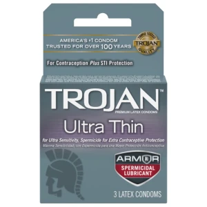 Trojan Ultra Thin Armor Spermicidal Condoms - 3 Pack