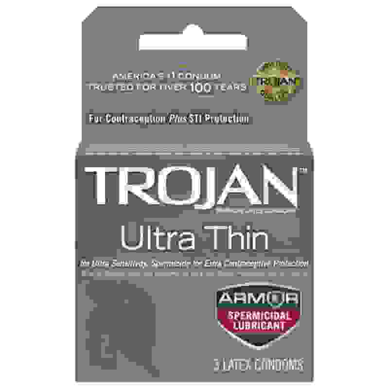 Trojan Ultra Thin Armor Spermicidal Condoms - 3 Pack