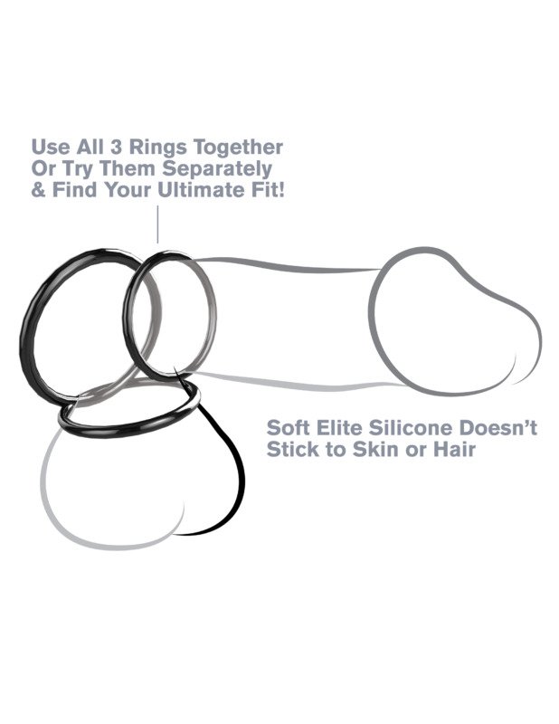 Fantasy C-Ringz Silicone Ring Stamina Set - Black - Image 2