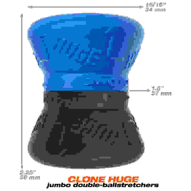 Clone Duo Huge - 2-Pack Ballstretcher -  Pool  Blue / Black