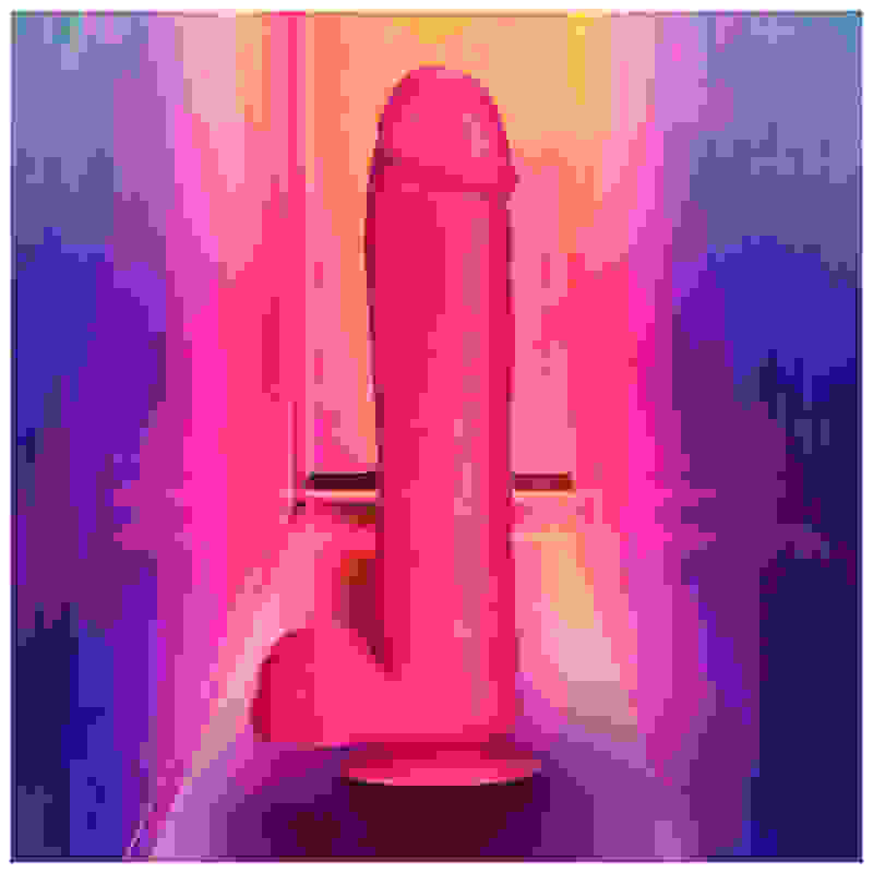 Neo Elite - 11 Inch Silicone Dual Density Cock  With Balls - Neon Pink