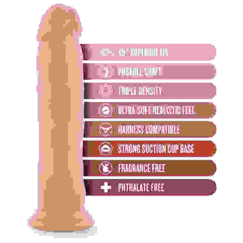 Dr. Skin Plus - 9 Inch Posable Thick Dildo - Vanilla