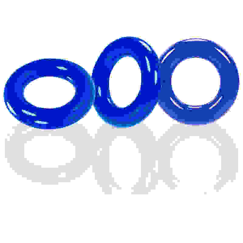 Willy Rings 3-Pack Cockrings - Police Blue