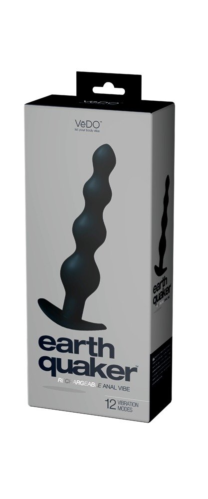 Earth Quaker Rechargeable Anal Vibe - Just Black - Image 2