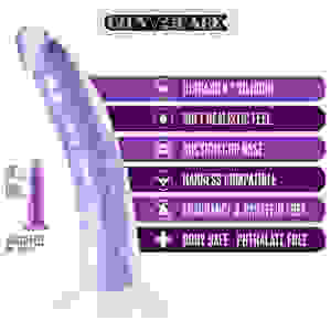 Neo Elite Glow in the Dark - Light - 7 Inch  Silicone Dual Density Dildo - Neon Purple