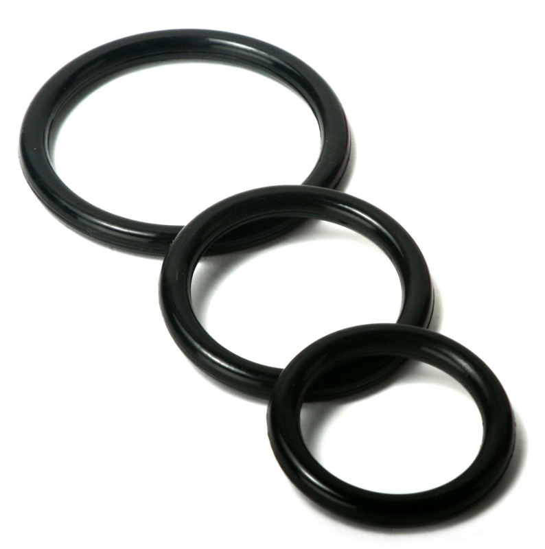 Trinity Silicone Cock Rings - Black - Image 3