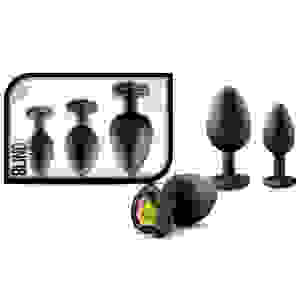 Luxe - Bling Plugs Training Kit - Black With Rainbow Gems