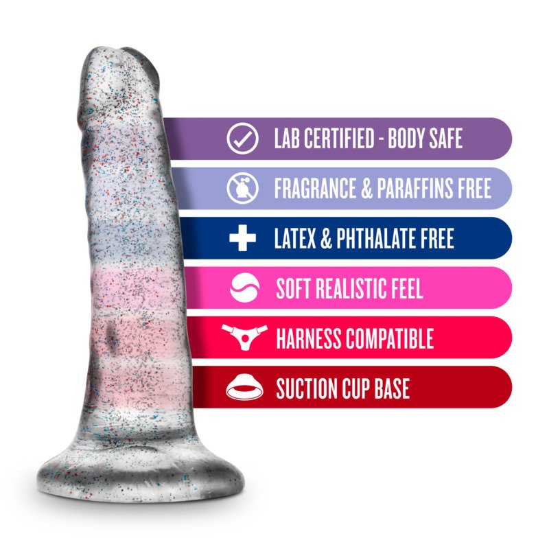 Naturally Yours - 5.5 Inch Glitter Dong - Sparkling Clear - Image 4