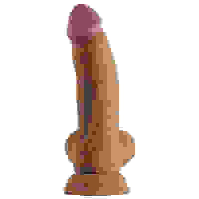 Shaft - Model N 7.5 Inch Liquid Silicone Dong With Balls - Oak