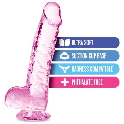 Naturally Yours - 6 Inch Crystalline Dildo - Rose