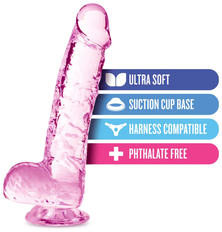 Naturally Yours - 6 Inch Crystalline Dildo - Rose
