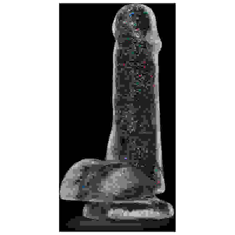 Naturally Yours - 6 Inch Glitter Cock - Sparkling Clear