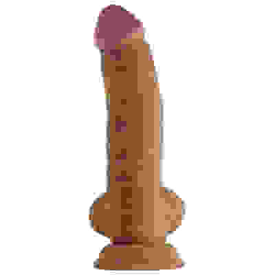 Shaft - Model N 8.5 Inch Liquid Silicone Dong With Balls - Oak