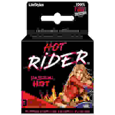 Hot Rider - 3 Pack - Lubricated Latex Condoms