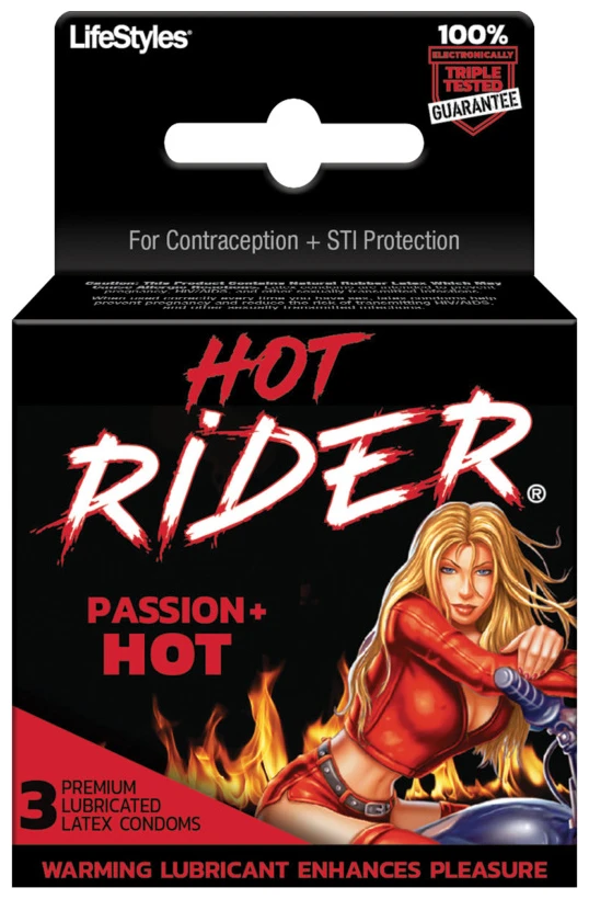 Hot Rider - 3 Pack - Lubricated Latex Condoms