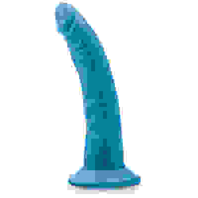 Neo Elite - 7.5 Inch Silicone Dual Density Cock - Neon Blue
