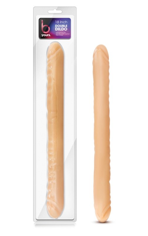 B Yours 18 Inch Double Dildo - Beige - Image 2