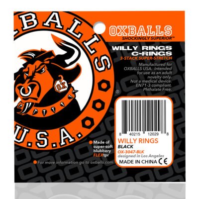Willy Rings 3-Pack Cockrings - Black