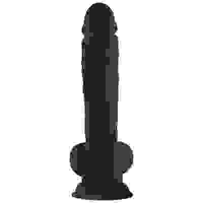 Shaft - Model a 10.5 Inch Liquid Silicone Dong With Balls - Mahogany