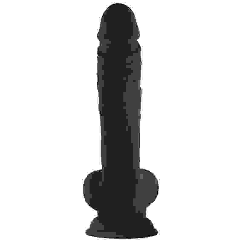 Shaft - Model a 10.5 Inch Liquid Silicone Dong  With Balls - Mahogany