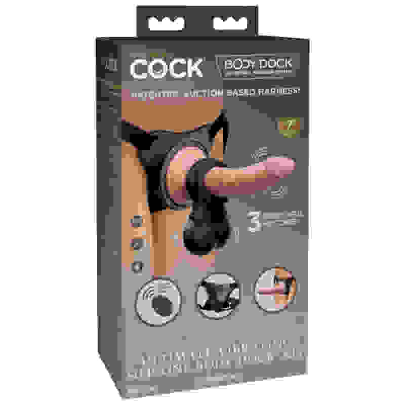 King Cock Elite Ultimate Vibrating Silicone Body  Dock Kit